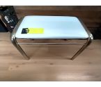 TABOURET ASSISE PVC BLANC PIEDS DORES