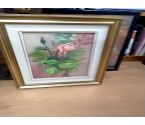 CADRE DORE PEINTURE ROSES