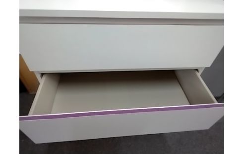 COMMODE 4 TIROIRS BLANCS LISERET VIOLET