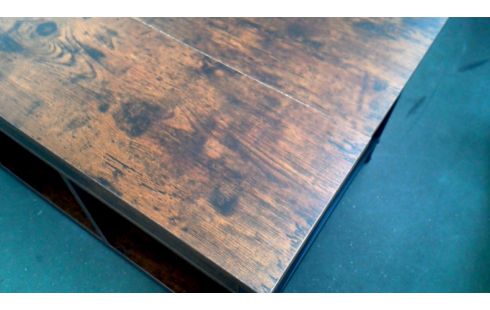 SALONTAFEL ANTRACIET IJZER HOUT LOOK