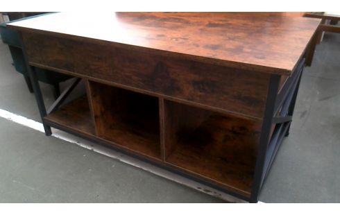 SALONTAFEL ANTRACIET IJZER HOUT LOOK