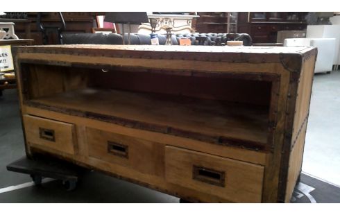 CONSOLETAFEL RETRO 3 LADEN MANGO LEDER