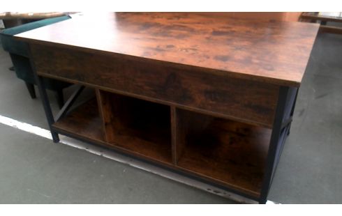 SALONTAFEL ANTRACIET IJZER HOUT LOOK