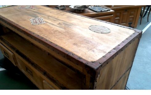 CONSOLETAFEL RETRO 3 LADEN MANGO LEDER