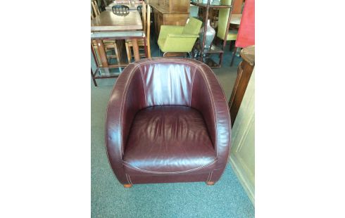 FAUTEUIL CUIR BORDEAUX