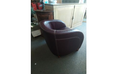 FAUTEUIL CUIR BORDEAUX