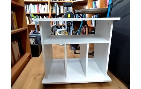 MEUBLE TV BLANC A ROULETTES PM