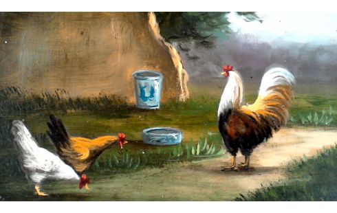 SCHILDERIJ PANEEL KIPPEN