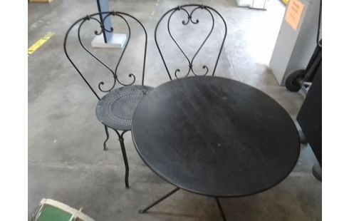 SALON DE JARDIN GUÉRIDON + 2 CHAISES