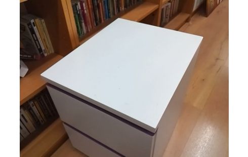 CHEVET BLANC 2T BANDE VIOLETTE