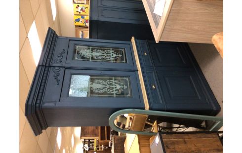 MEUBLE DOUBLE CORPS 1900 PATINE BLEU