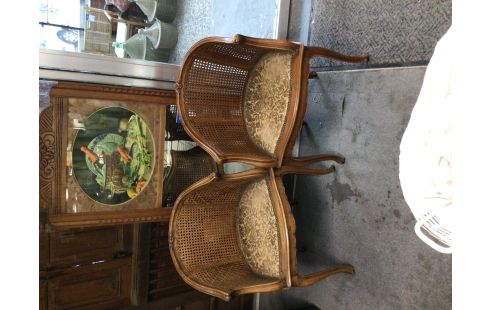 FAUTEUIL CABRIOLET CANNAGE TISSU LA PAIRE