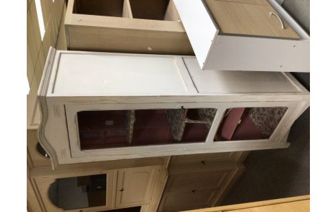 VITRINE PATINE BLANCHE 1 PORTE