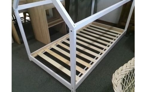 LIT CABANE BOIS BLANC 90X190