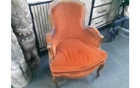 FAUTEUIL BERGERE TISSU ORANGE