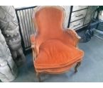 FAUTEUIL BERGERE TISSU ORANGE