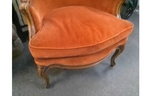 FAUTEUIL BERGERE TISSU ORANGE