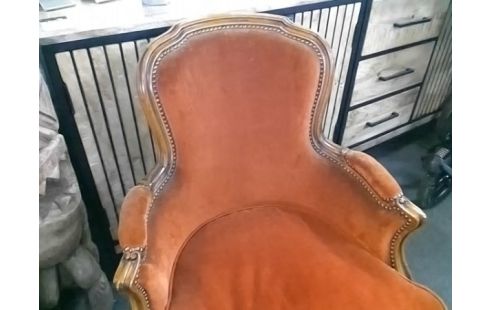 FAUTEUIL BERGERE TISSU ORANGE