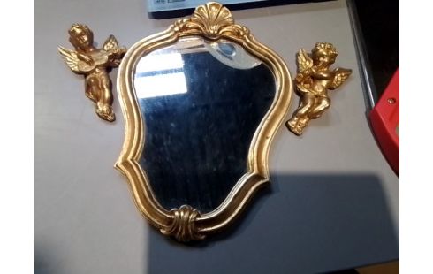 MIROIR CADRE DORÉ PM + 2 ANGES