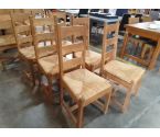 6 CHAISES BOIS PAILLEES