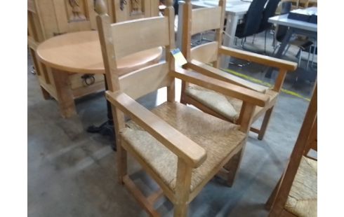 FAUTEUIL BOIS MASSIF ET PAILLE L'UNI