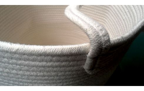 CORBEILLE A LINGE ECRU COTON