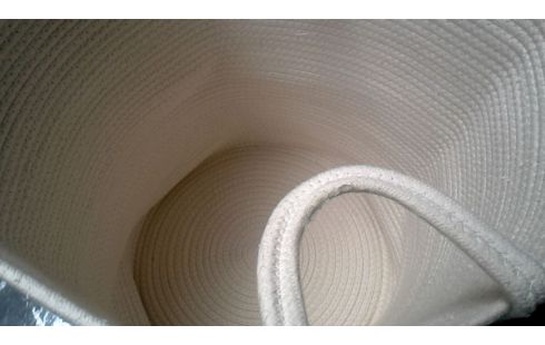 CORBEILLE A LINGE ECRU COTON