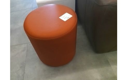 POUF SIMILI CUIR TERRACOTTA
