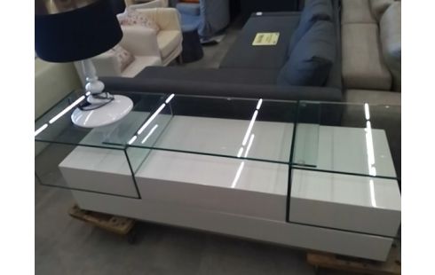 TABLE BASSE OVALE BLANCHE MODERNE