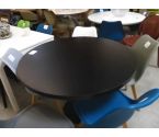 TABLE RONDE NOIRE PIED CENTRAL -DIAMETRE 108.5 CM