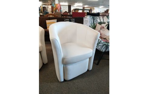 FAUTEUIL + POUF SKAI BLANC