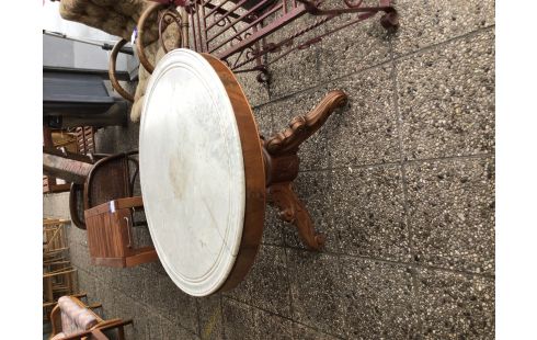 TABLE GUERIDON MARBRE BLANC