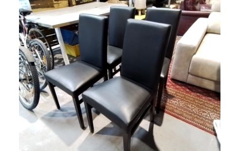 LOT DE 4 CHAISES NOIR
