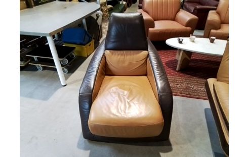 CANAPE + FAUTEUIL MARRON 2 TON