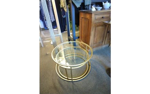 TABLE BASSE RONDE DORÉES