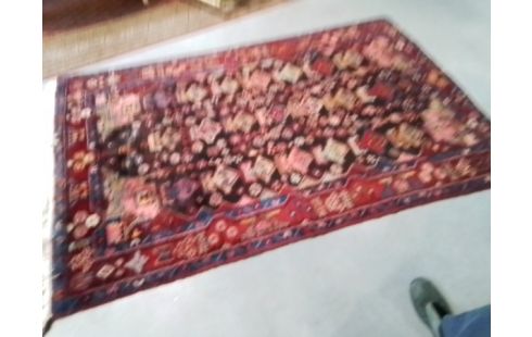 TAPIS TON ROUGE ET BLEU FAIT MAIN