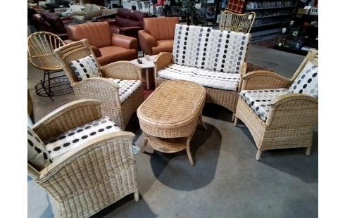 SALON OSIER 3 FAUTEUILS + 1 TABLE + 1 CANAPE