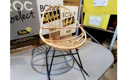 FAUTEUIL A BASCULE OSIER PIED METAL