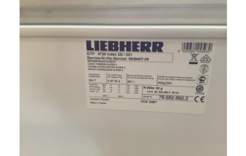 CONGELATEUR COFFRE LIEBHERR 461 LITRES