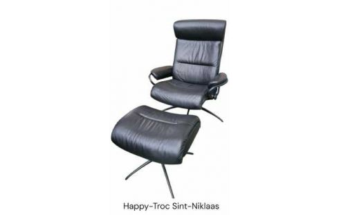 TV-SESSEL SCHWARZ LEDER, , FUSSBANK