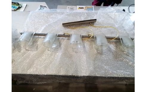 LUMINAIRE 5 LAMPES VERRE TREMPE VINTAGE