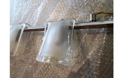 LUMINAIRE 5 LAMPES VERRE TREMPE VINTAGE