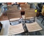 4 CHAISES PLIANTES METAL ET TECK