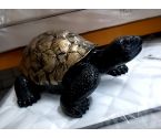 TORTUE NOIR ET DORE 60CM