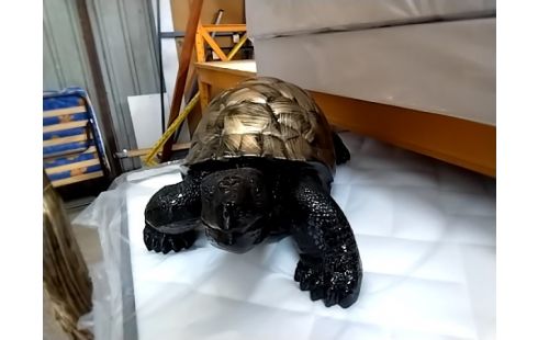 TORTUE NOIR ET DORE 60CM
