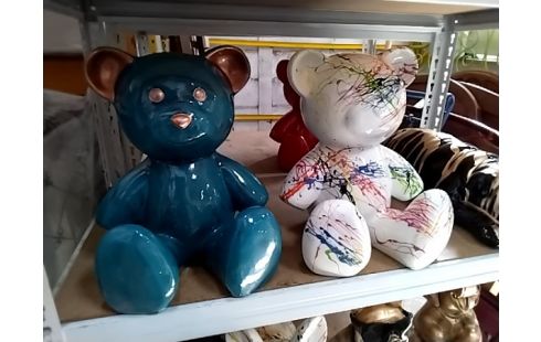 OURSON 40CM BLEU OU MULTICO