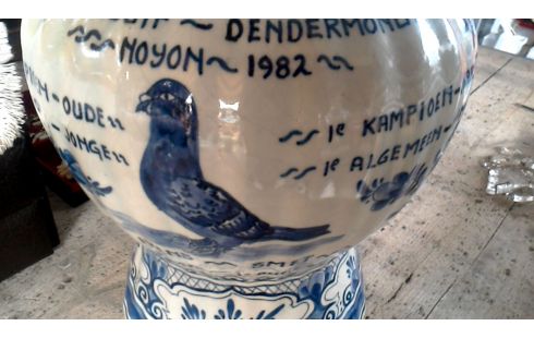 VASE DELFT GROSSES MODELL WEISS BLAU