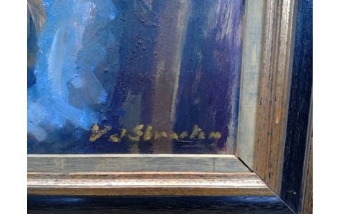 SCHILDERIJ GESIGNEERD OLIE OP PLAAT MEISJE