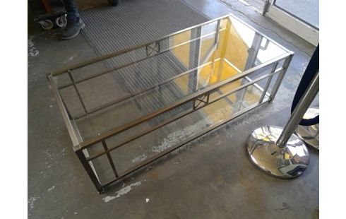 SALONTAFEL METAAL EN GLAS RECHTHOEKIG