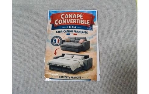 CANAPE CONVERTIBLE 3 PLACES CREME DIVA